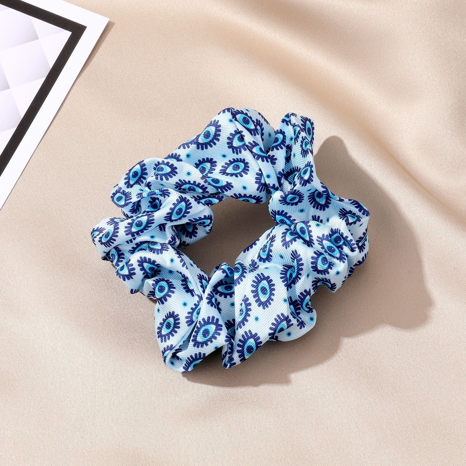 Wholesale Devil's Eye High Elastic Türkiye Blue Eye Fabric Hair Scrunchies